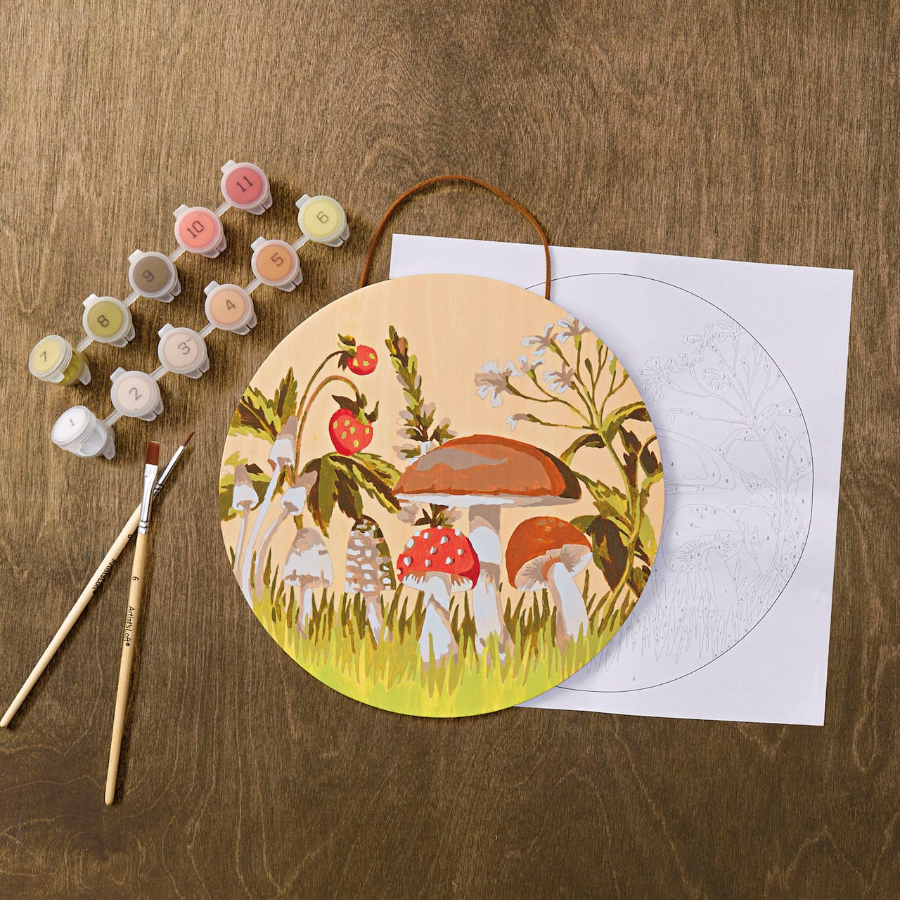 Mushroom Paint-by-Number Plywood Surface Kit by Artist's Loft®
